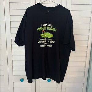 Men’s Black Graphic Golf T-Shirt - "I Was One Under Today!"  2XL